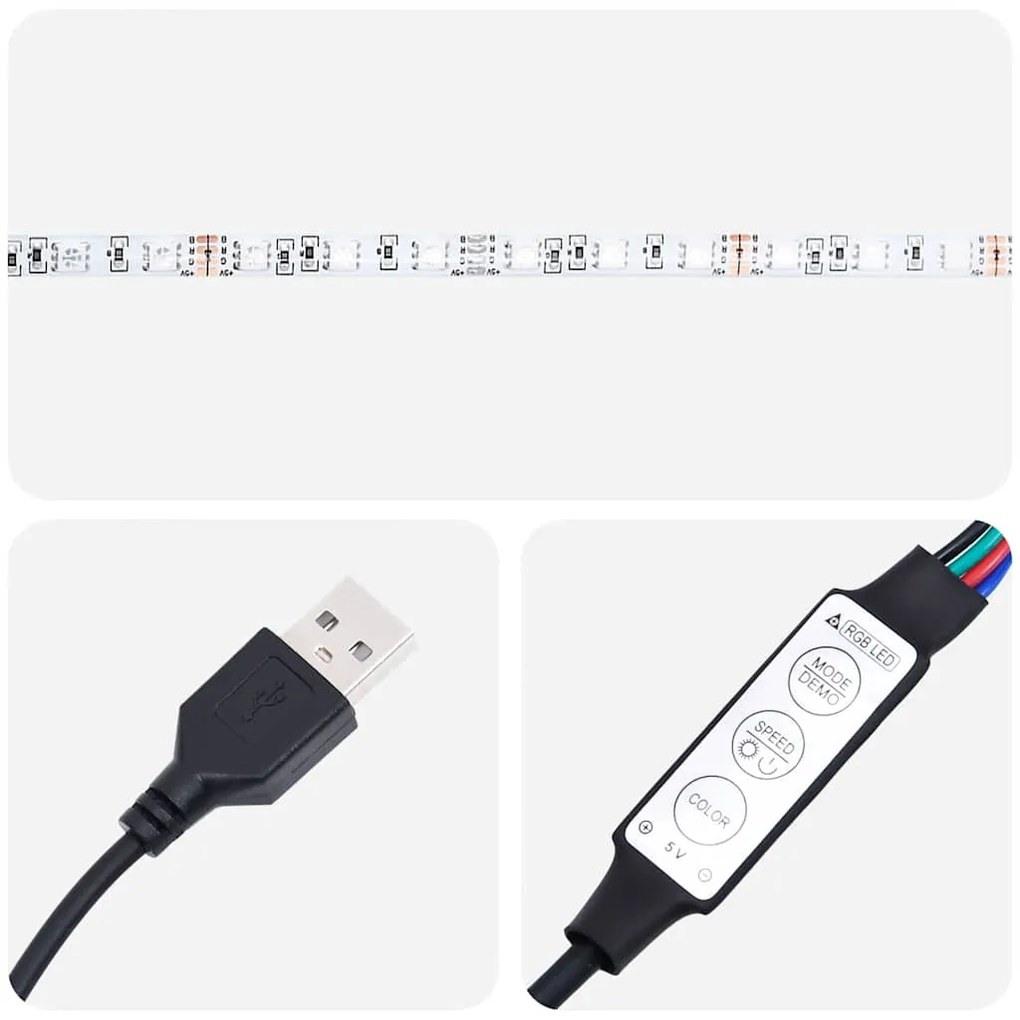 Σκελετός Κρεβατιού με LED Χωρίς Στρώμα Μπλε 180x200 εκ. - Μπλε