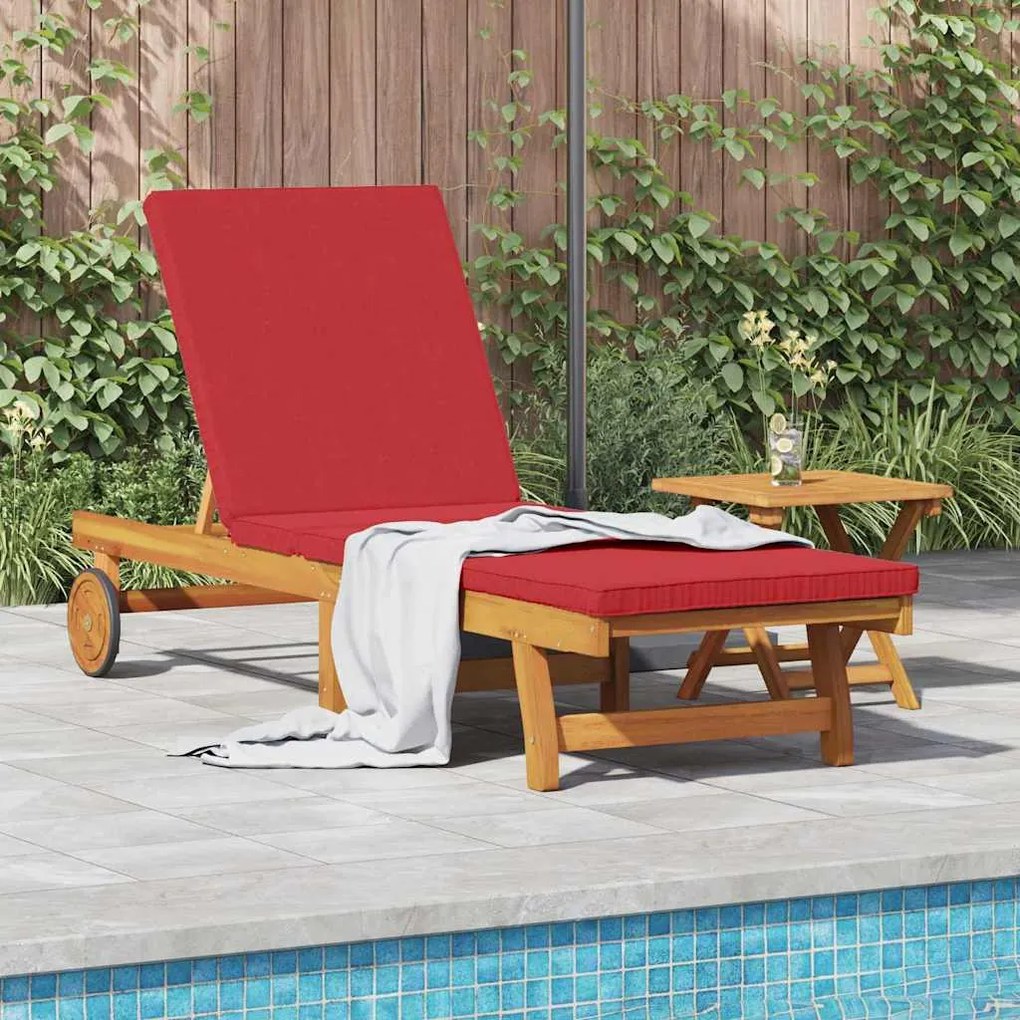 vidaXL Ξαπλώστρα με μαξιλάρι Καφέ 63 x 199 x 85 εκ. Μασίφ ξύλο ακακίας
