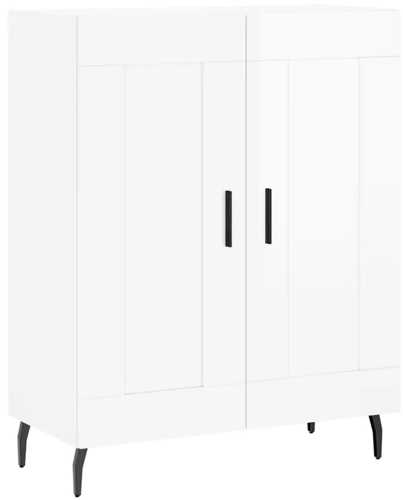vidaXL Ντουλάπι Γυαλιστερό Λευκό 69,5x34x90 εκ. Επεξεργασμένο Ξύλο