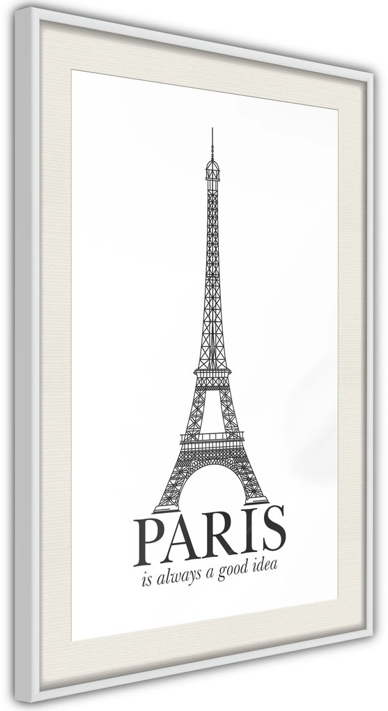 Αφίσα - Eiffel Tower - 20x30 - Χρυσό - Με πασπαρτού