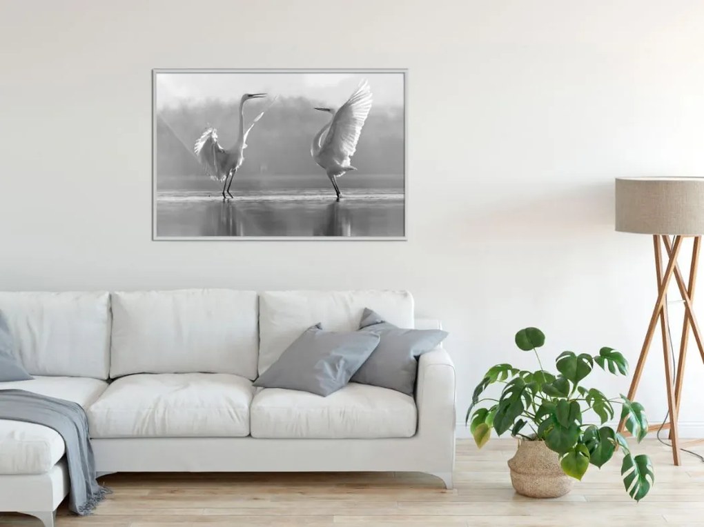 Αφίσα - Black and White Herons - 30x20 - Χρυσό - Χωρίς πασπαρτού