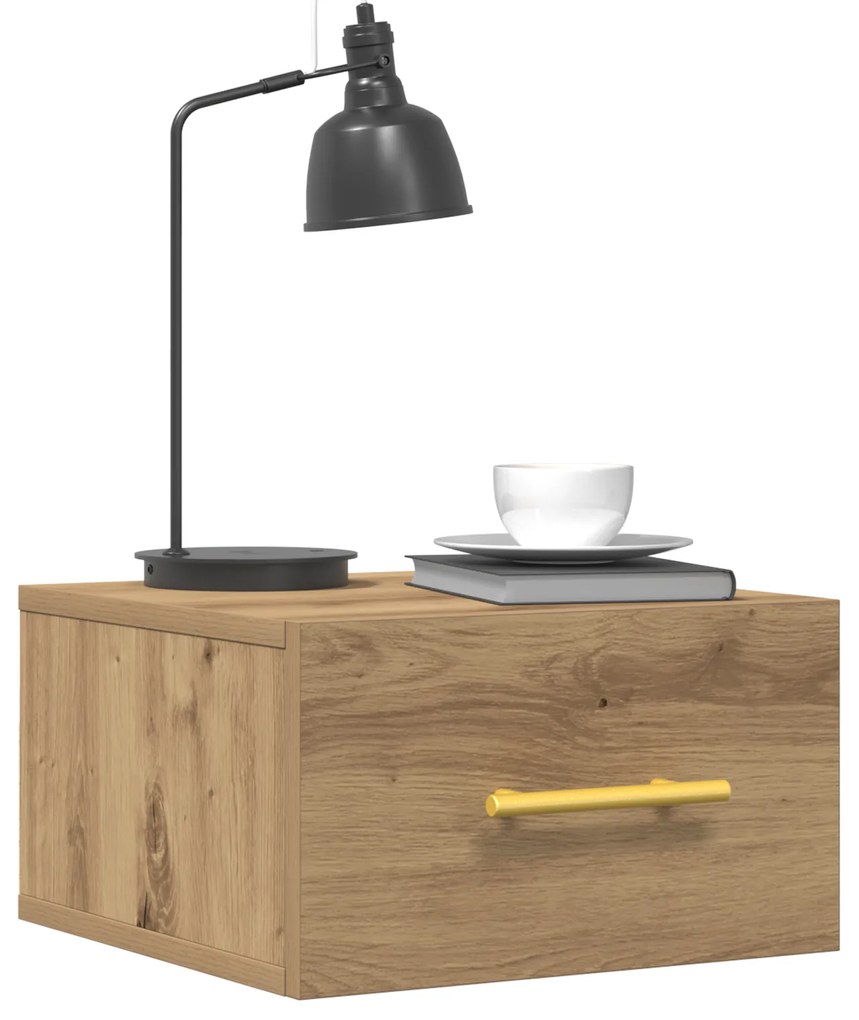 vidaXL Κομοδίνο Τοίχου Από Ξύλο Δρυός 35x35x20 εκ.