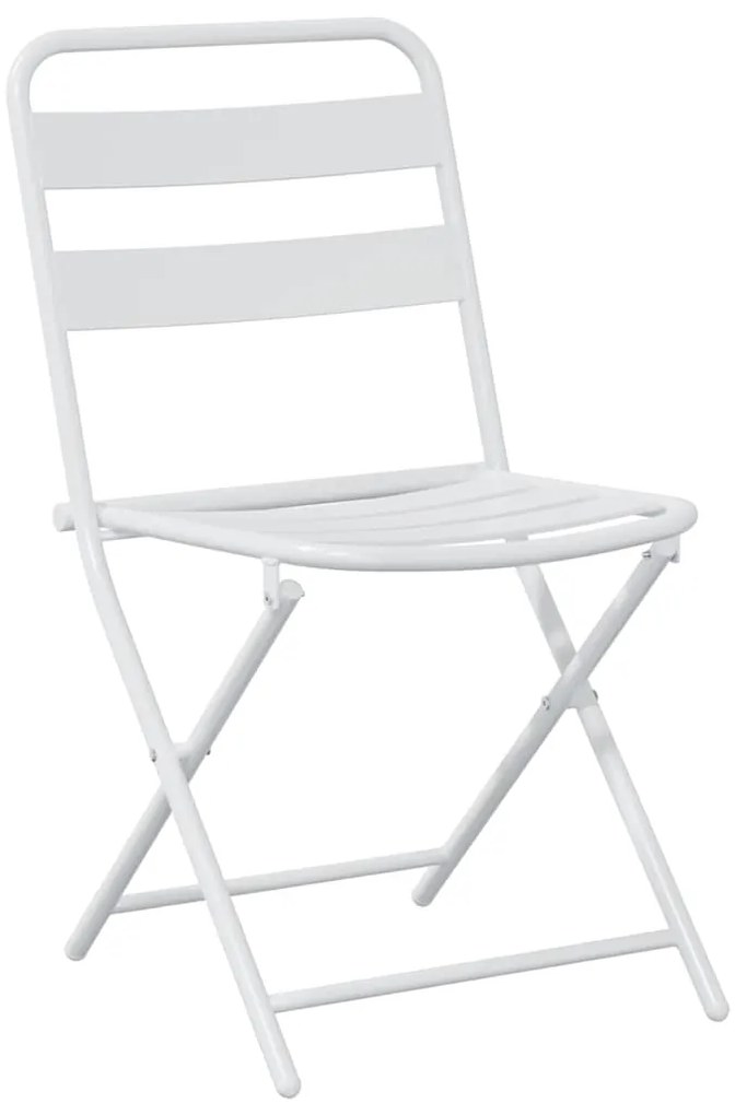 vidaXL Σετ μπιστρό 3 pcs Λευκό Ατσάλι