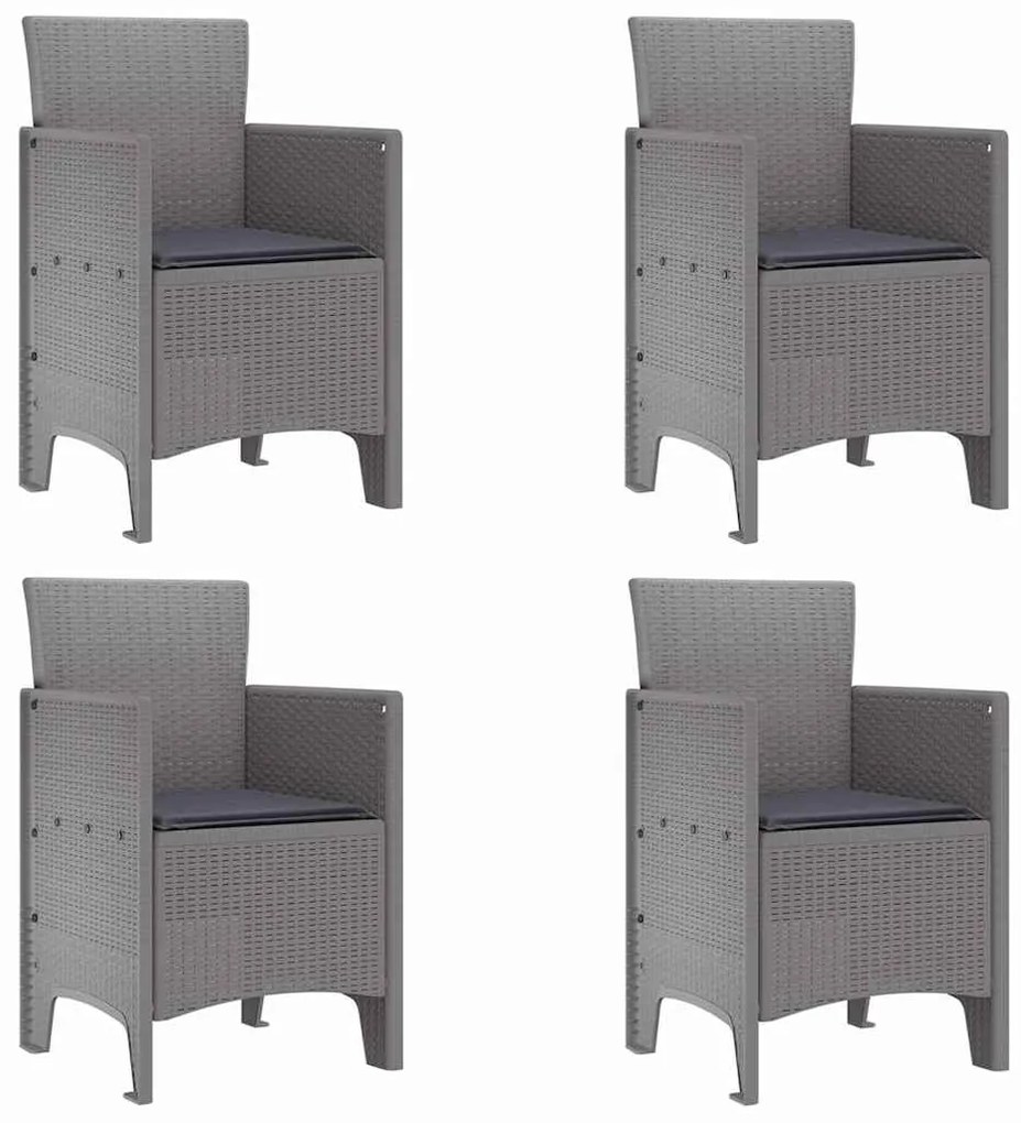 vidaXL Σέτ φαγητού για κήπο 5 pcs Ανοιχτό γκρι Rattan Polt