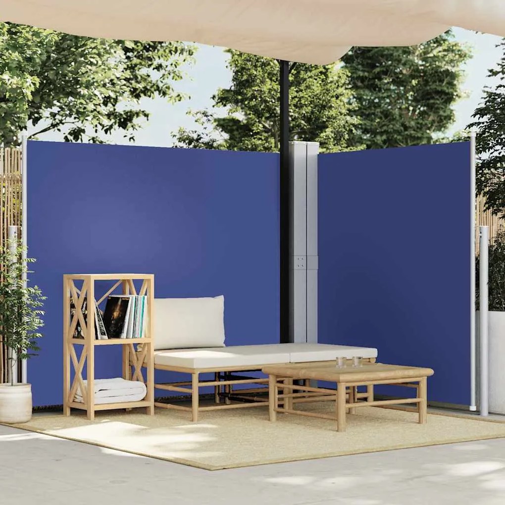 vidaXL Σκίαστρο Πλαϊνό Συρόμενο Μπλε 160 x 600 εκ.