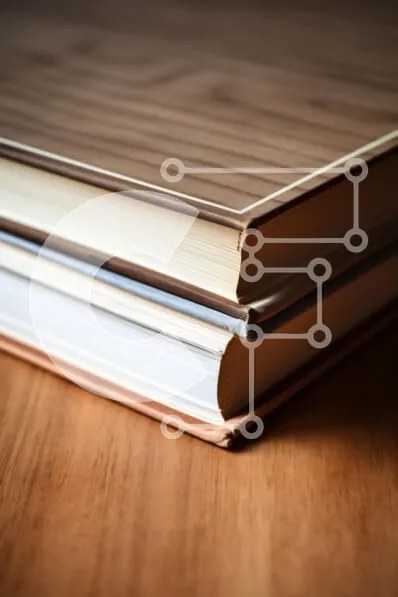 Intra Συλλεκτικό Ξύλινο Παζλ Plywood  4mm - Στοιβαγμένα βιβλία σε ξύλινη επιφάνεια Σε Ξύλινο Κουτί - Διαστάσεις: 10x10 cm – 25 κομμάτια