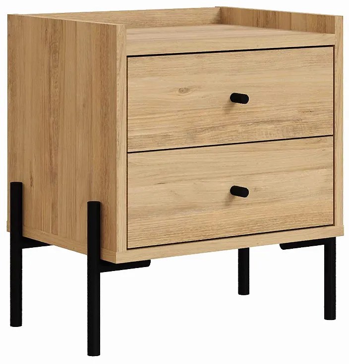 Κομοδίνο Malta Megapap χρώμα saphhire oak 49x35x52εκ.