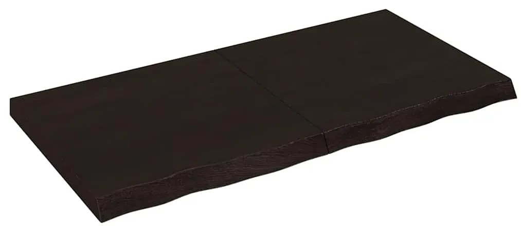 vidaXL Ράφι Τοίχου Σκούρο Καφέ 120x60x(2-6) εκ. Επεξ. Μασίφ Ξύλο Δρυός