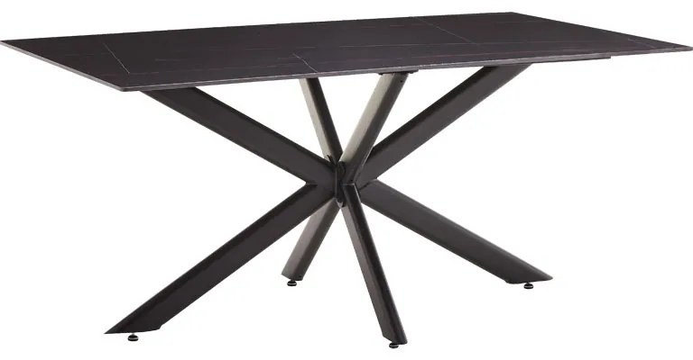 Τραπέζι Bethan pakoworld sintered stone γκρι cement-μαύρο 180x90x75εκ