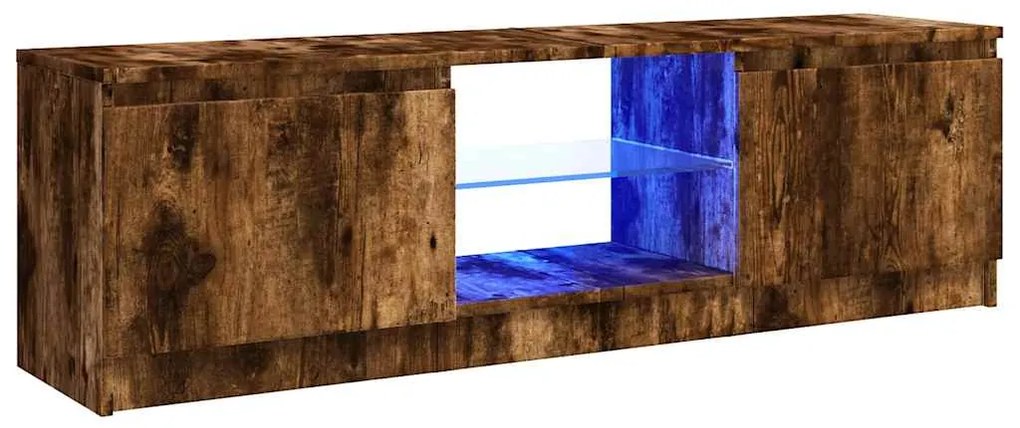 vidaXL Έπιπλο Τηλεόρασης με LED Καπνιστή Δρυς 120x30x36 εκ.
