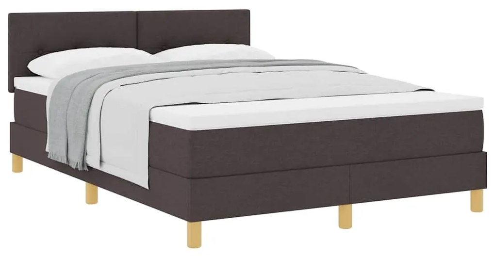 vidaXL Κρεβάτι box spring με στρώμα με στρώμα Σκούρο καφέ Σκούρο καφέ