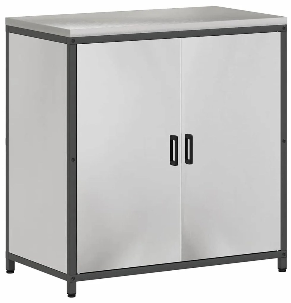 vidaXL Σετ Αποθήκευσης Κουζίνας με ράφι 2 pcs Ασημί 150 x 50 x 92 εκ.