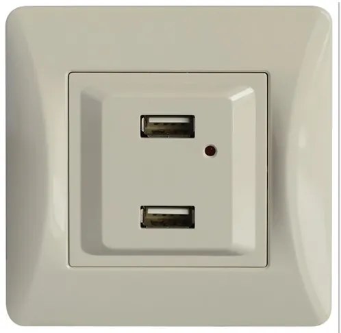 Πρίζα USB 2 Θύρες Ιβουάρ H-Series 50-00139-30 Lineme 50-00139-30