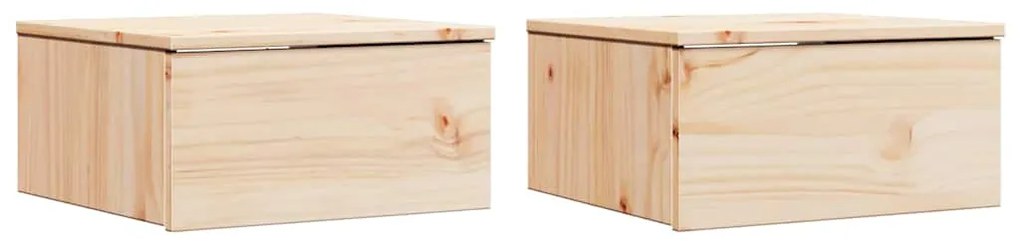 vidaXL Κομοδίνο 2 pcs Καφέ 37 x 35 x 18.5 εκ Μασίφ ξύλο πεύκου