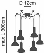 Φωτιστικό Οροφής  SE21-NM-4-NM6-MS3 ADEPT TUBE Nickel Matt Pendant Black Metal Shade+ - 51W - 100W - 77-8464