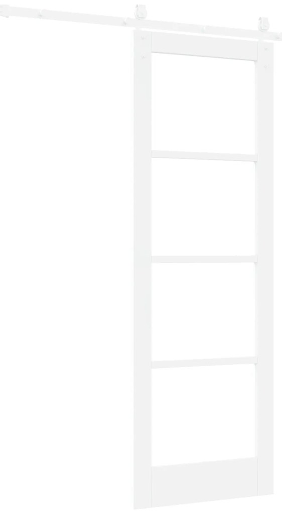 vidaXL Συρόμενη Πόρτα με Σετ Υλικών Λευκή 73.5x211 cm Στερεό Ξύλο Πεύκο