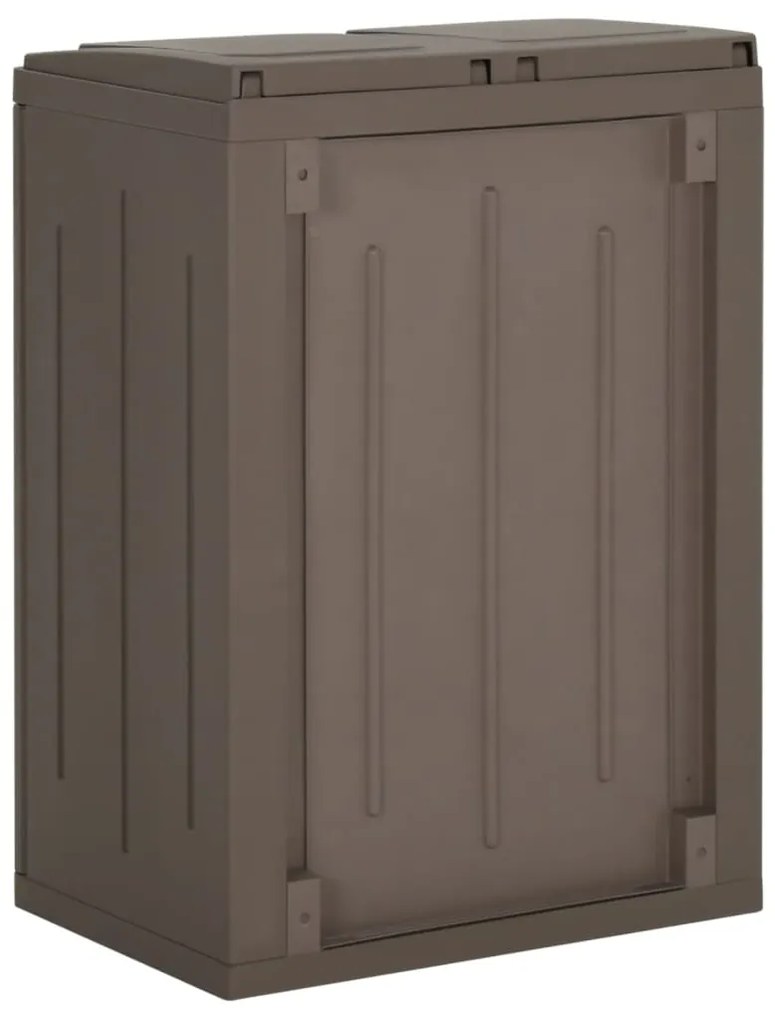 vidaXL Κάδος Απορριμμάτων με 2 Πόρτες Καφέ 65 x 45 x 88 εκ. από PP