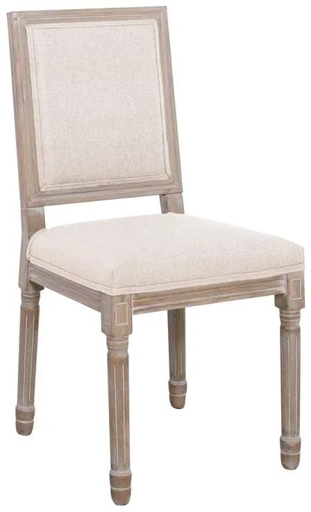 JAMESON Square Καρέκλα Τραπεζαρίας - Σαλονιού, Decape Ύφασμα Εκρού -  45x53x95cm