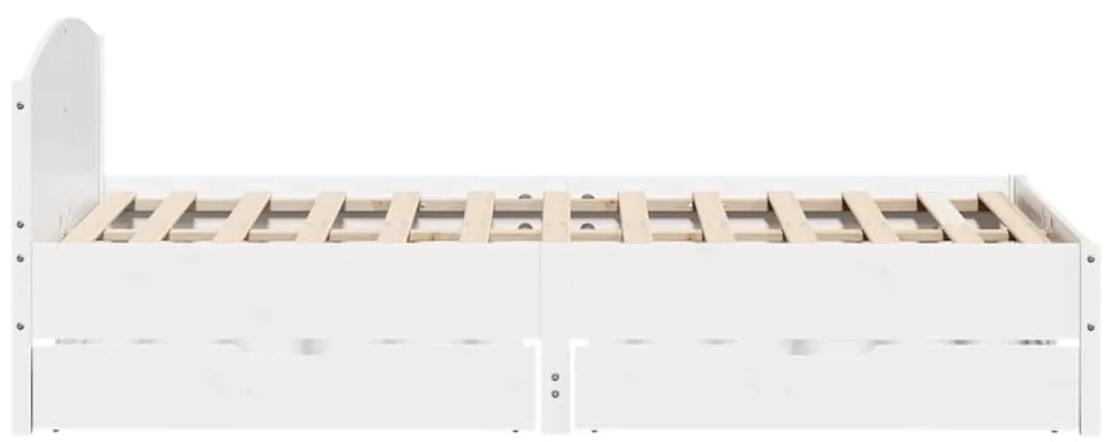 vidaXL Σκελετός Κρεβ. Χωρίς Στρώμα Λευκό 140x190 εκ Μασίφ Πεύκο
