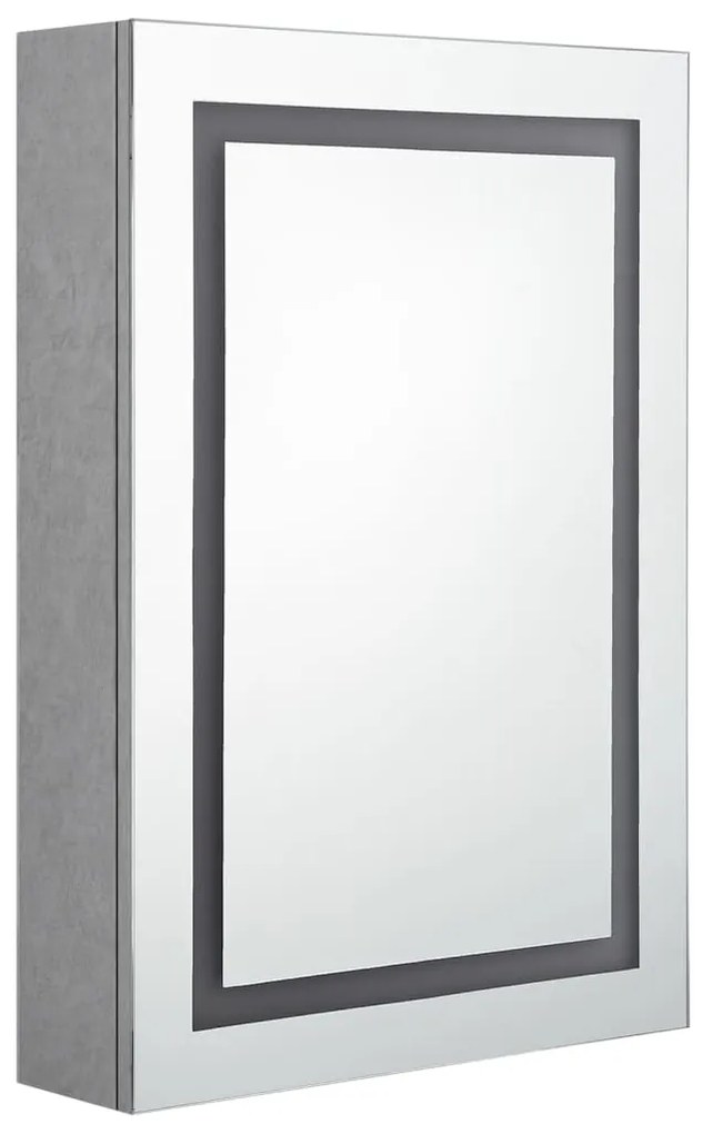 vidaXL Καθρέφτης Μπάνιου Ντουλάπι & Φωτισμό LED Γκρι Σκυρ. 50x13x70εκ