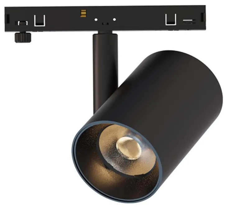 Σποτ Μαγνητικής Ράγας Mini TON940B 24V DC 9W 4000K 870Lm 38° RA90 4,5x7(10,2)cm Black Aca
