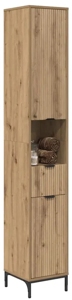 vidaXL Ψηλό ντουλάπι μπάνιου με πόρτα artisan δρυς 31.5 x 33 x 190 εκ.