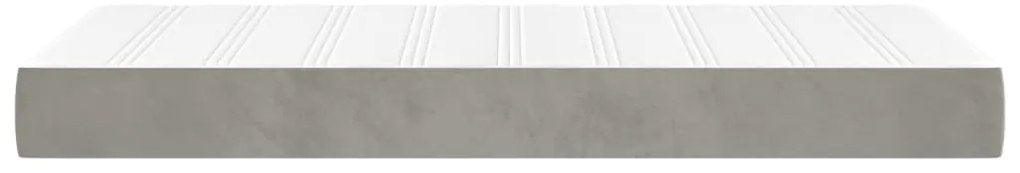 vidaXL Στρώμα με Pocket Springs Ανοιχτό Γκρι 100x200x20 εκ. Βελούδινο