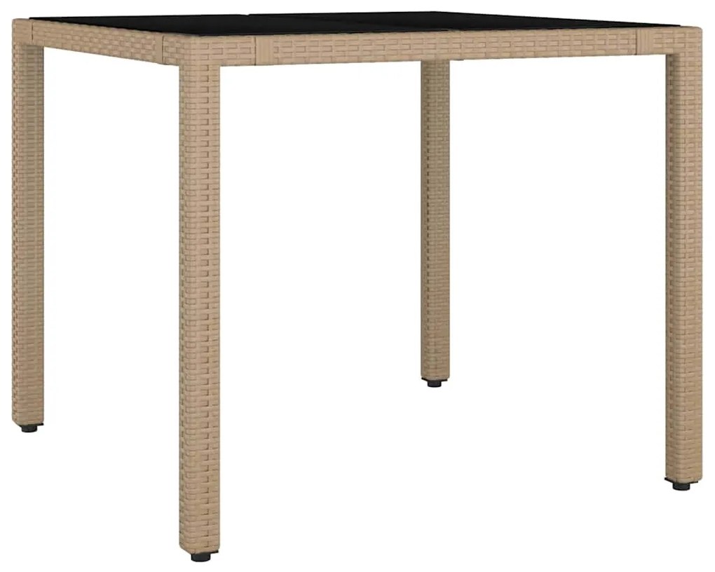 vidaXL Σέτ φαγητού για κήπο 3 pcs Μπεζ 90 x 90 x 75 cm συνθετικό ρατάν