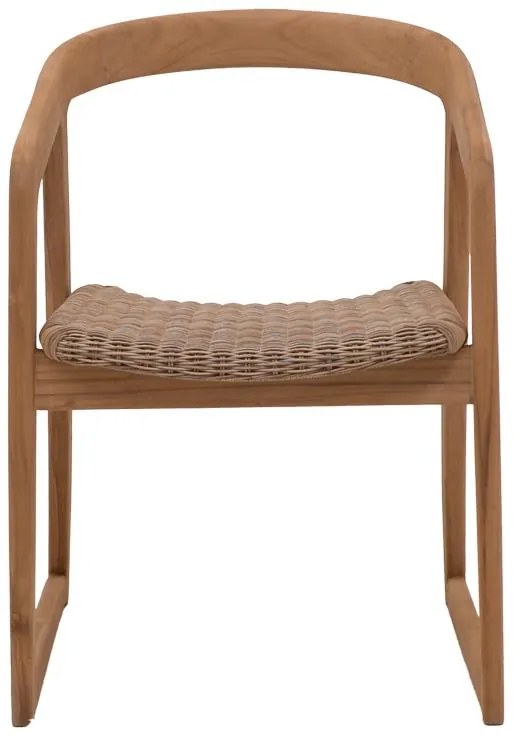 Καρέκλα - Πολυθρόνα Somalia σκελετός αλουμινίου με teak πόδι σε Φυσικό και καφέ pe rattan 57x62x80 εκ. 57x62x80 εκ.