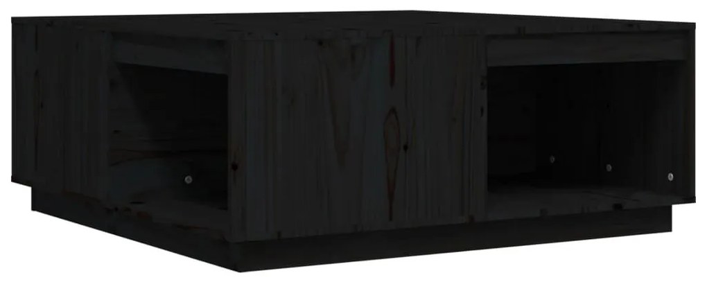 Τραπεζάκι Σαλονιού Μαύρο 100x101x40,5 εκ. από Μασίφ Ξύλο Πεύκου - Μαύρο