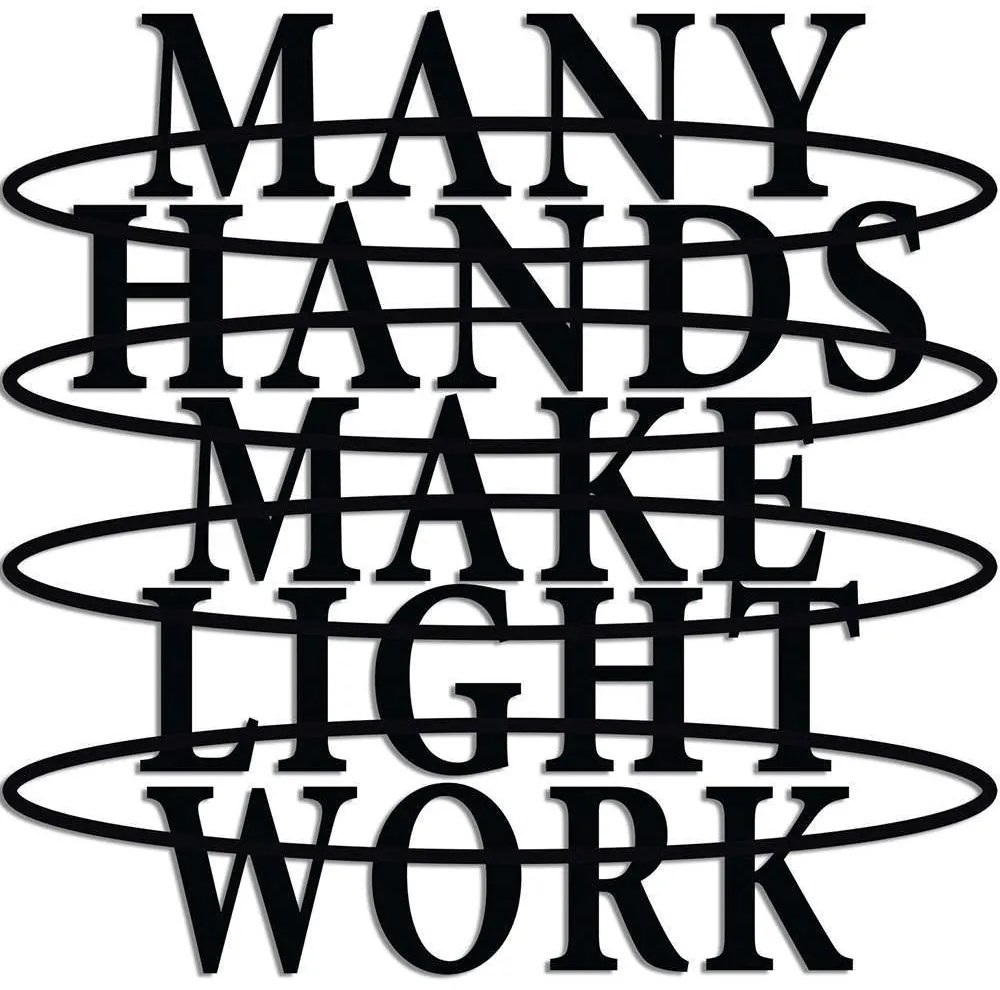 Διακοσμητικό Τοίχου Hands Work 891TNL3392 38x37cm Black Wallity Μέταλλο