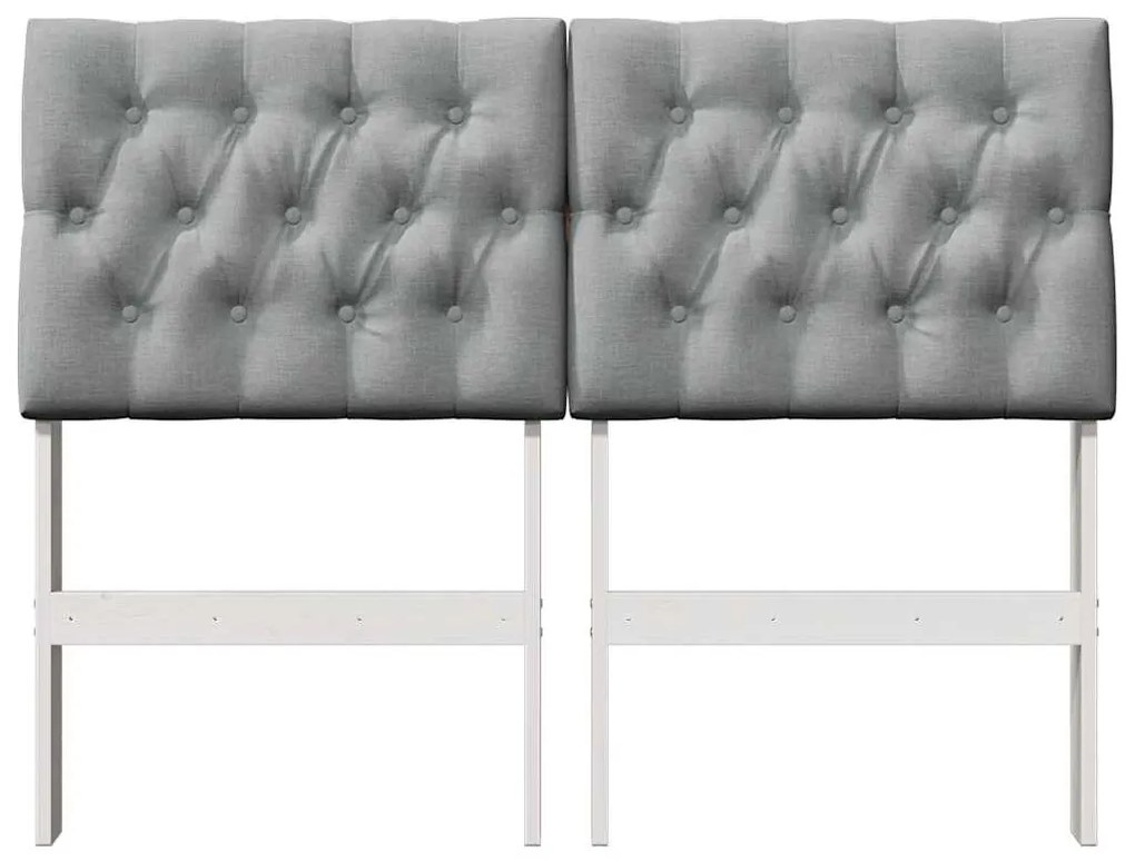 vidaXL Ταπετσαρισμένο κεφαλάρι Ανοιχτό γκρι 120 cm