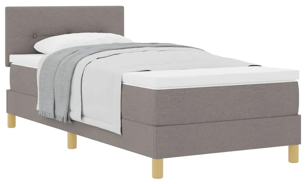 vidaXL Κρεβάτι box spring με στρώμα με στρώμα Taupe 90 x 200 cm ύφασμα