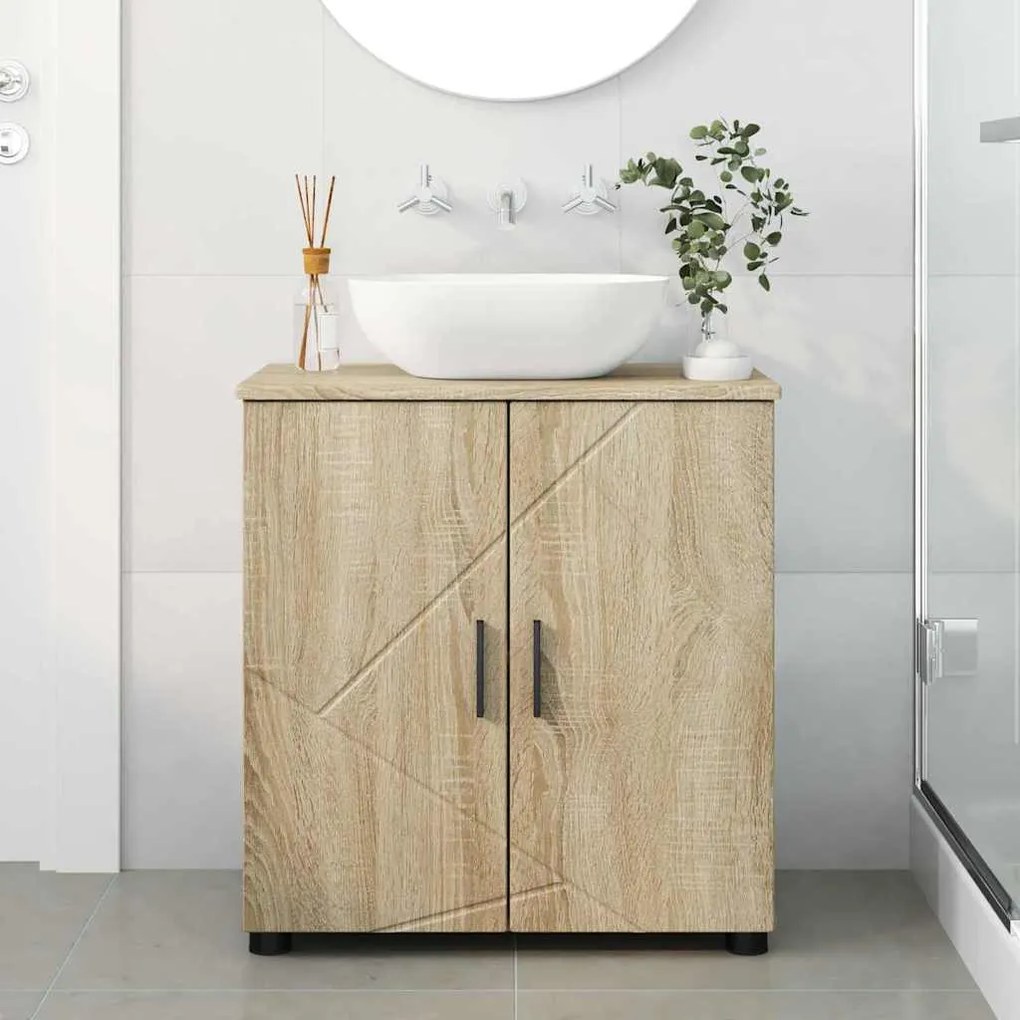 vidaXL Ντουλάπι Μπάνιου με ράφι με πόρτα Sonoma Δρυς 61 x 35 x 64 εκ.