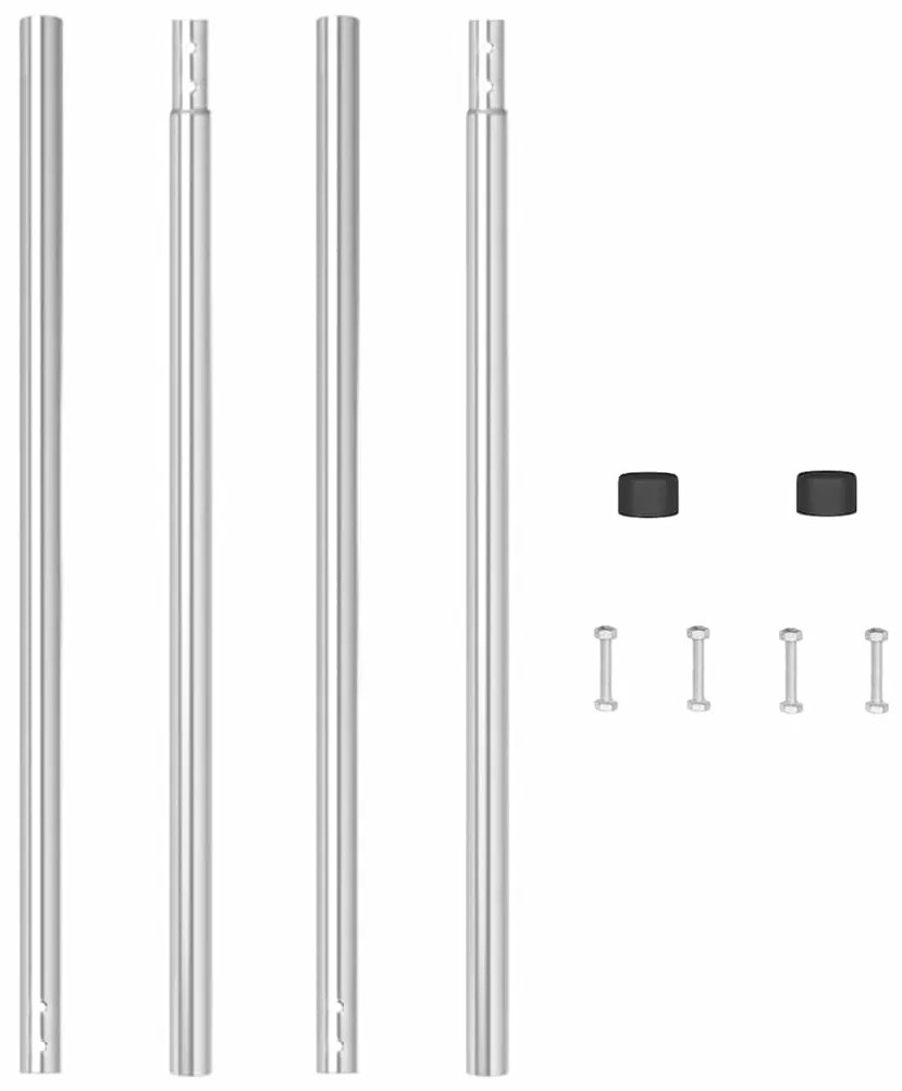 vidaXL Πό posts φράχτη 2 pcs Ασημί 140 cm Ατσάλι με Επικάλυψη Πούδρας