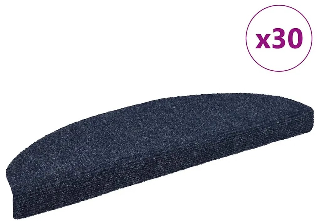 vidaXL Πατάκια Σκάλας Αυτοκόλλητα 30 τεμ. Μπλε 65x21x4 εκ.