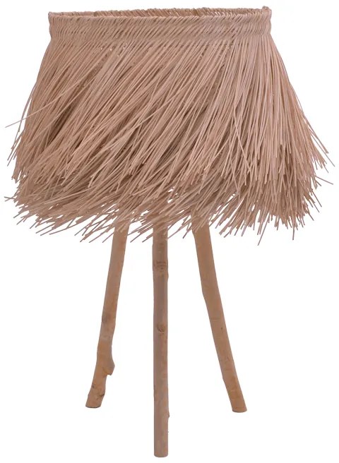 Επιτραπέζιο φωτιστικό Herfo Inart Ε27 ρατάν σε φυσική απόχρωση Φ30x58.8εκ