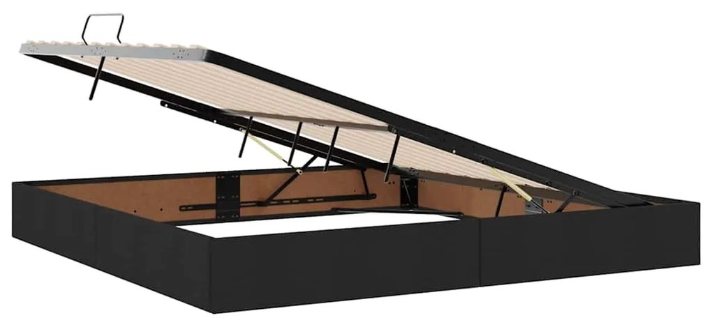 vidaXL Κρεβάτι με αποθηκευτικό χώρο και στρώμα Μαύρο 200 x 200 cm