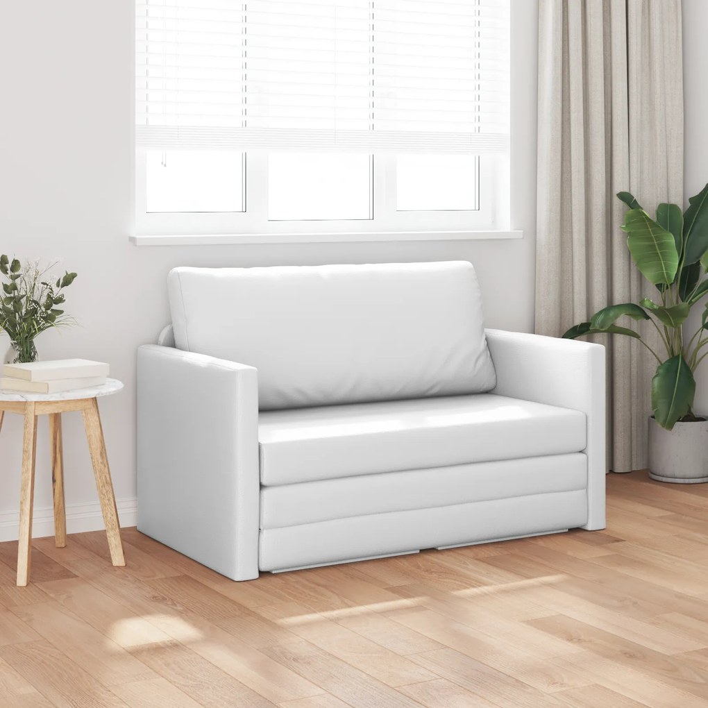 vidaXL Καναπές Κρεβάτι 2-σε-1 Λευκό 124x71x78 cm Τεχνητό Δέρμα
