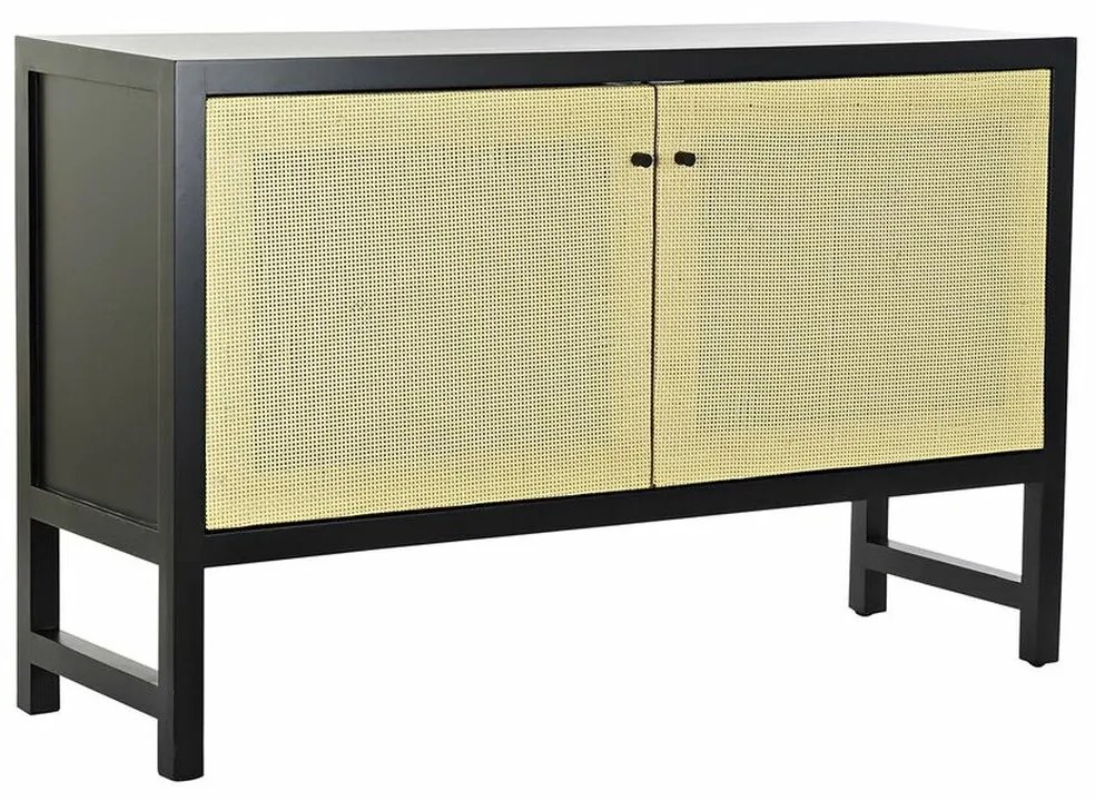 Σκευοθήκη DKD Home Decor   Μαύρο Φυσικό ρατάν Έλατο 120 x 38 x 76 cm