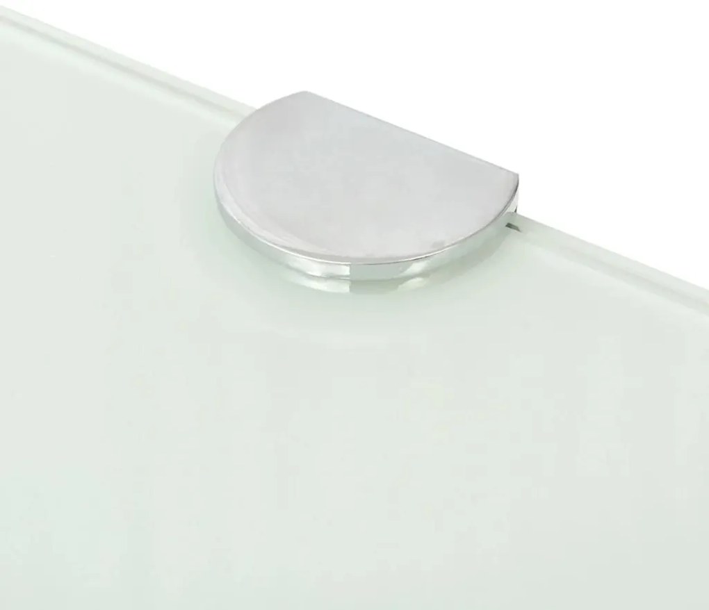 vidaXL Ράφια Γωνία 2 τεμ Λευκά 35x35 εκ Γυάλινα + Στηρίγματα Χρωμίου