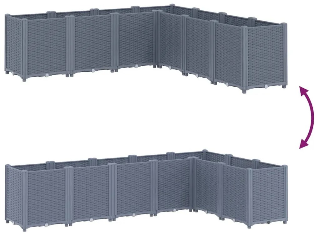 vidaXL Ζαρντινιέρα Κήπου Μπλε Γκρι 160x160x53 εκ. Πολυπροπυλένιο