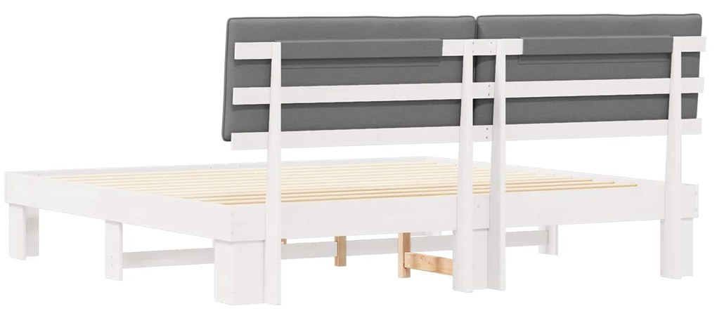 vidaXL Σκελετός Κρεβατιού με Επενδεδυμένο Κεφαλάρι Ανοιχτό γκρι