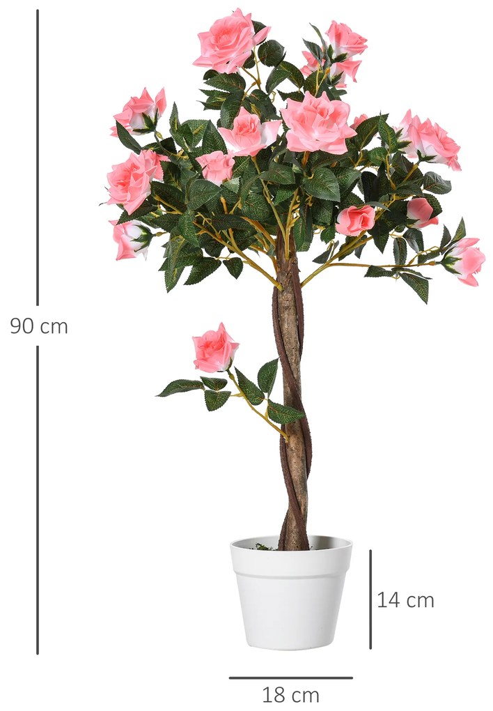 Outsunny Τεχνητό δέντρο, Τεχνητό φυτό σε τσιμεντένια γλάστρα, Τεχνητό φυτό