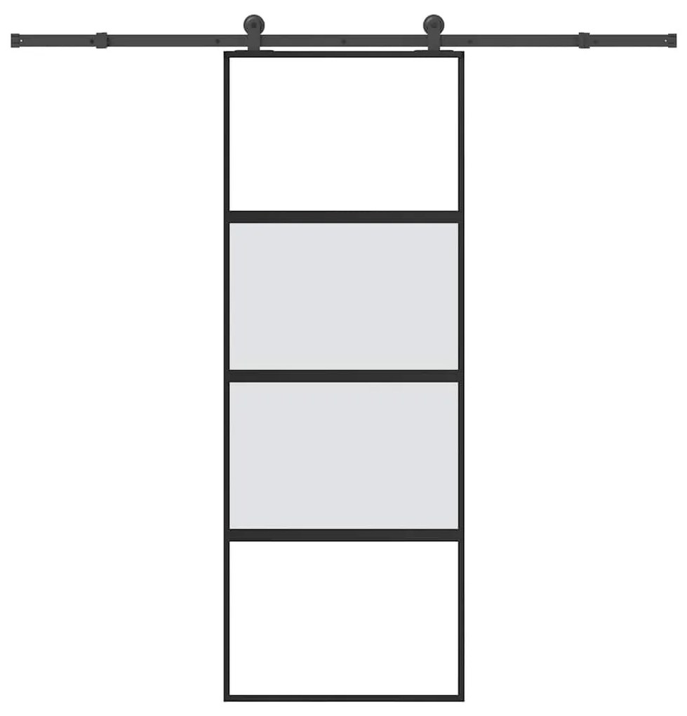 vidaXL Συρόμενη πόρτα με σετ υλικού 76x205 cm από γυαλί&Αλουμίνιο