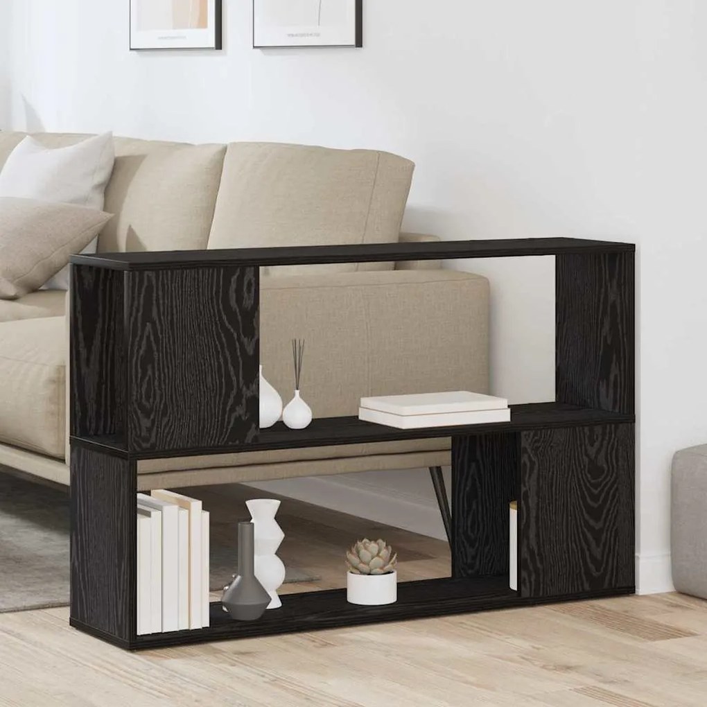 vidaXL Ράφι Βιβλίων Μαύρη Δρυς 100x24x63 εκ. Επεξεργασμένο Ξύλο
