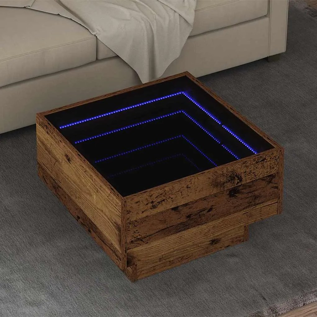vidaXL Τραπεζάκι σαλονιού Παλαιό ξύλο 50 x 50 x 30 εκ