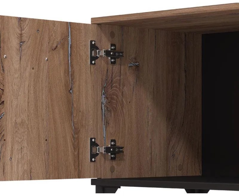 Έπιπλο TV Corsica 170 Flagstaff Oak - Μαύρο 170,5x42x53,5 εκ. 170.5x42x53.5 εκ.