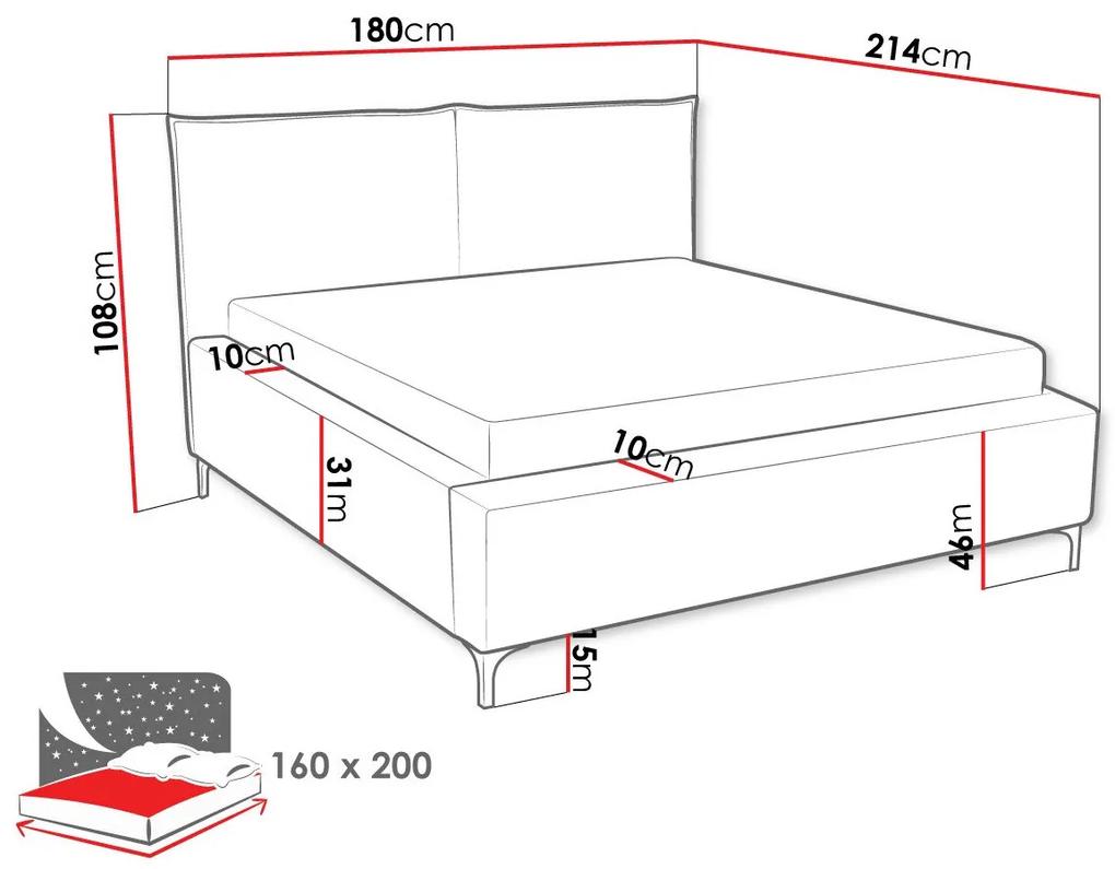 Κρεβάτι Clovis 113, Διπλό, Ανοιχτό καφέ, 160x200, Ταπισερί, Τάβλες για Κρεβάτι, 180x214x108cm, 111 kg | Epipla1.gr