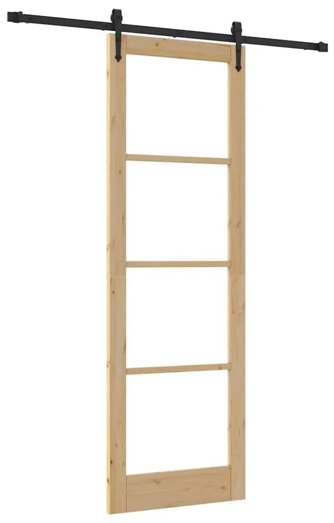 vidaXL Ολισθητή Πόρτα Καφέ 78 x 232 cm Ξύλο και μέταλλο